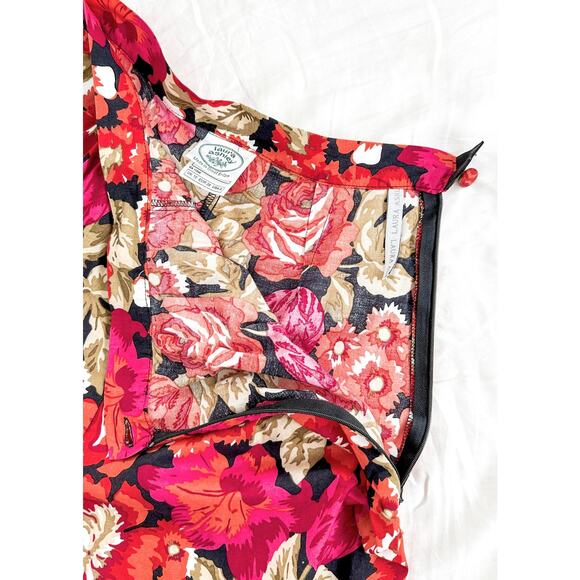 Vintage 90’s Laura Ashley Floral Cotton High Rise Tapered Leg Pants xs small - Picture 2 of 6